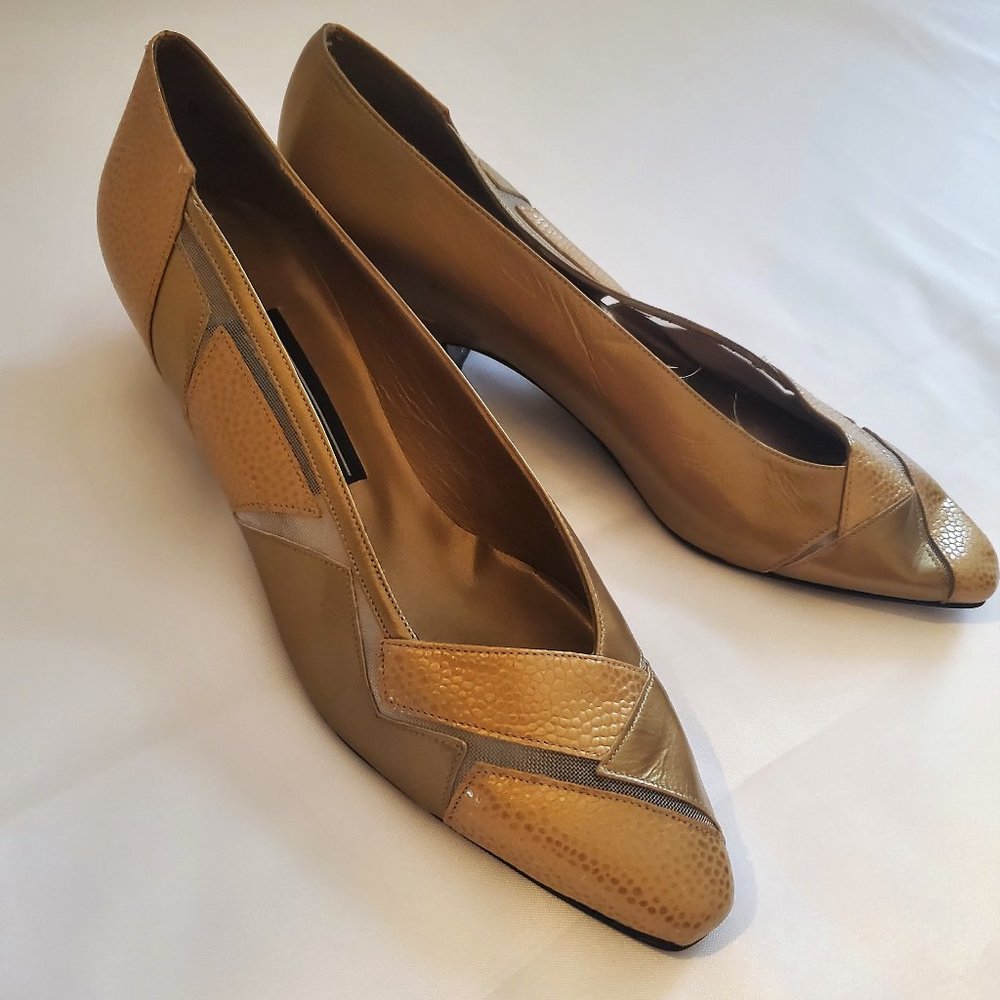 Stuart Weitzman Gold With Several Gold Details An… - image 3